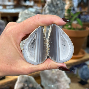 Agate Geode Pair