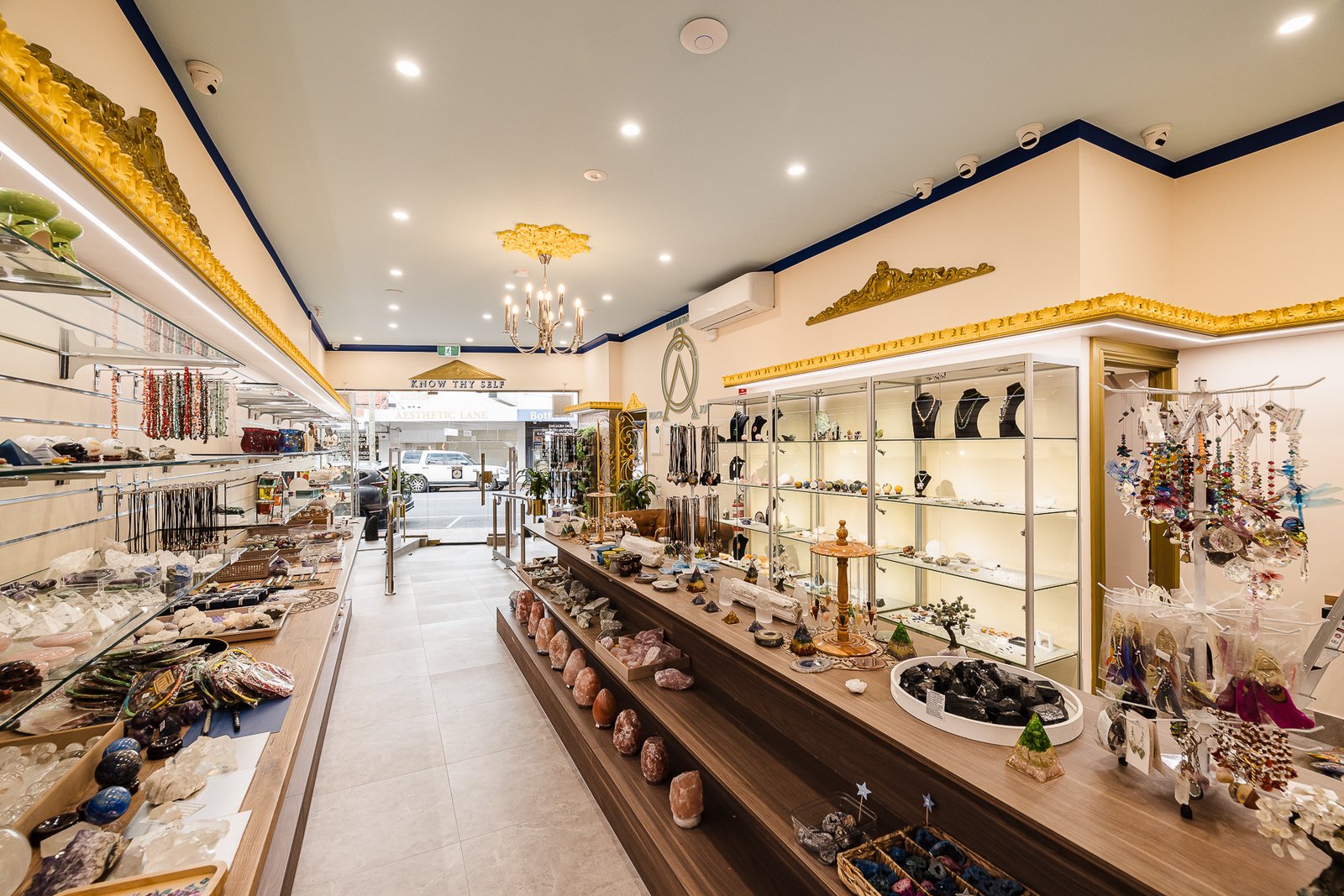 Atlantis Centre Crystal Gift Shop interior with crystals and jewellery displays