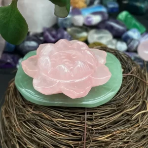 Carved Flower: Rose Quartz