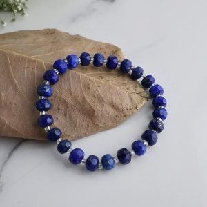 (Faceted) Lapis Lazuli Cubic Beaded Bracelet