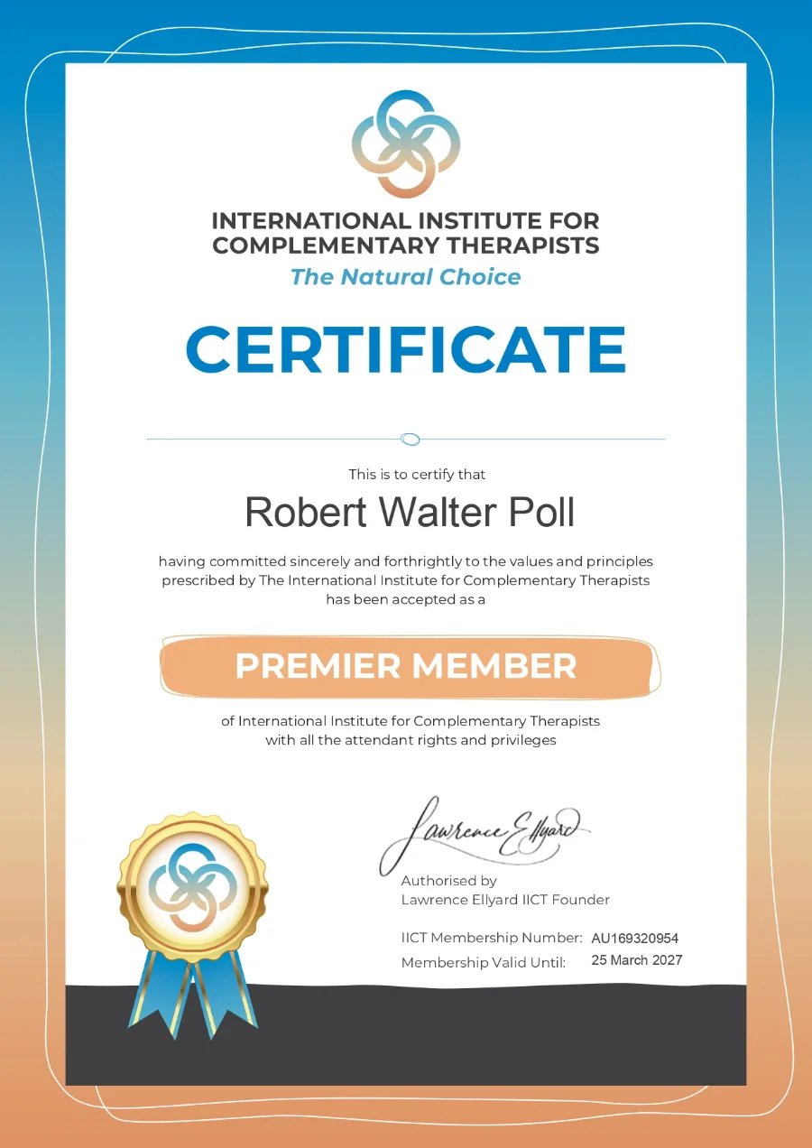 IICT Premier Member certificate for Robert Walter Poll