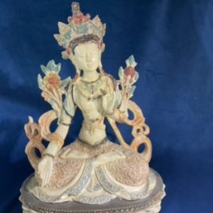 L – Seated Hindu w/Flowers Statue