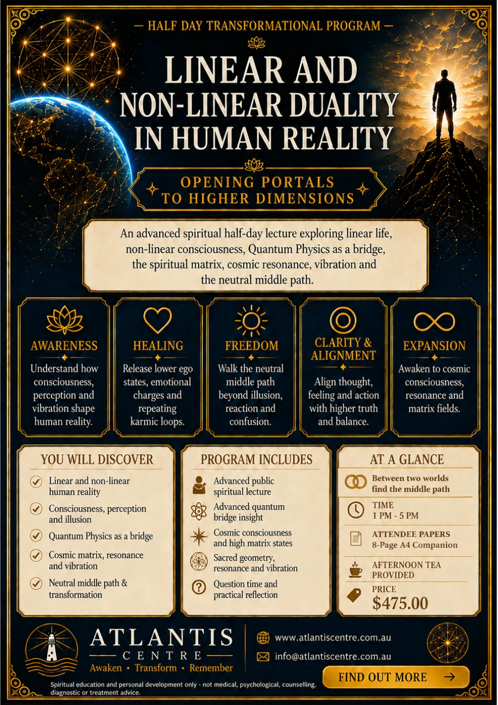 Program 5 advertisement: Linear & Non-Linear Duality, Atlantis Centre
