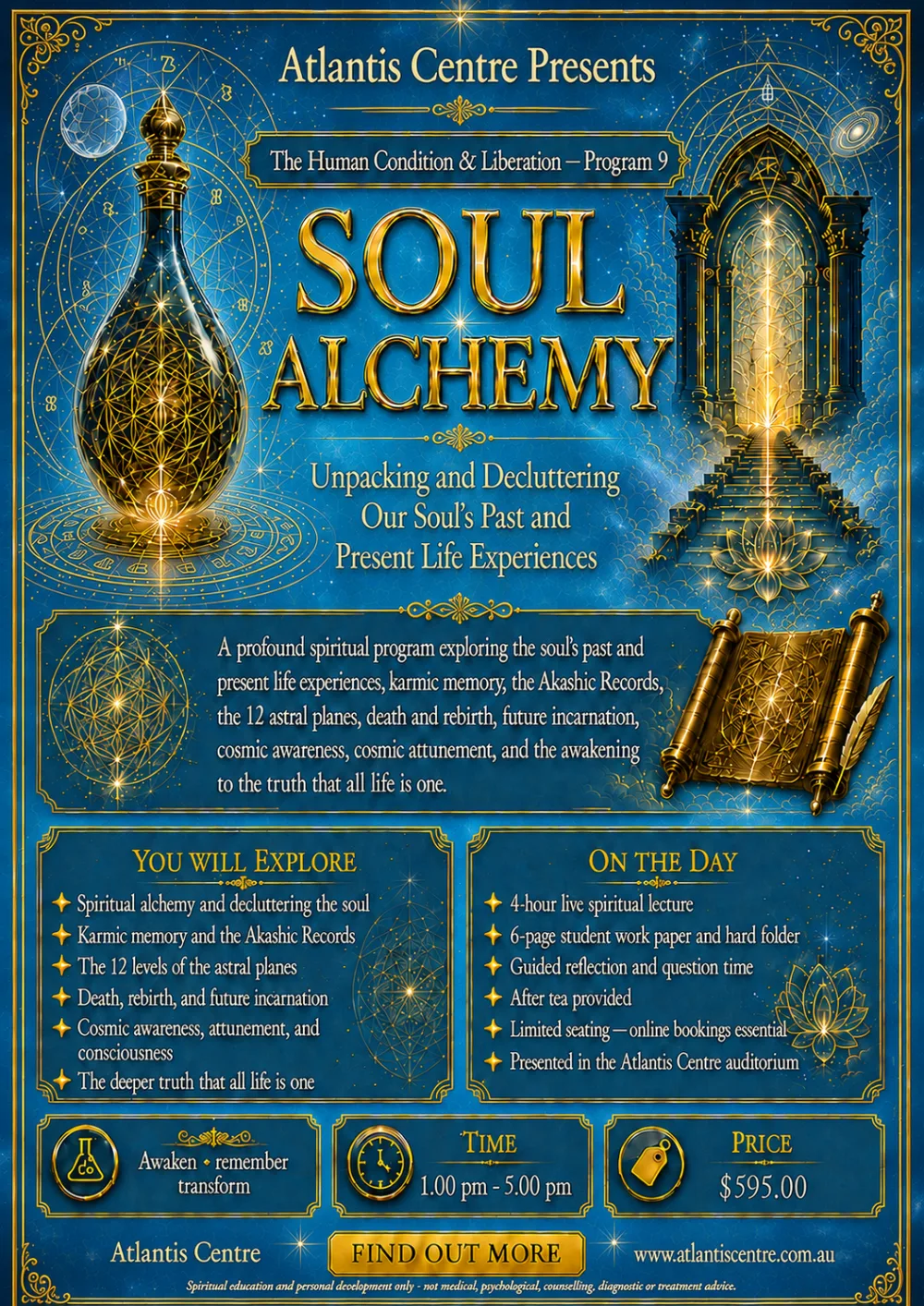 Program 9 advertisement: Soul Alchemy, Atlantis Centre