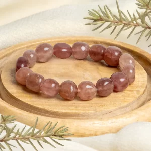Strawberry Quartz Beaded Bracelet