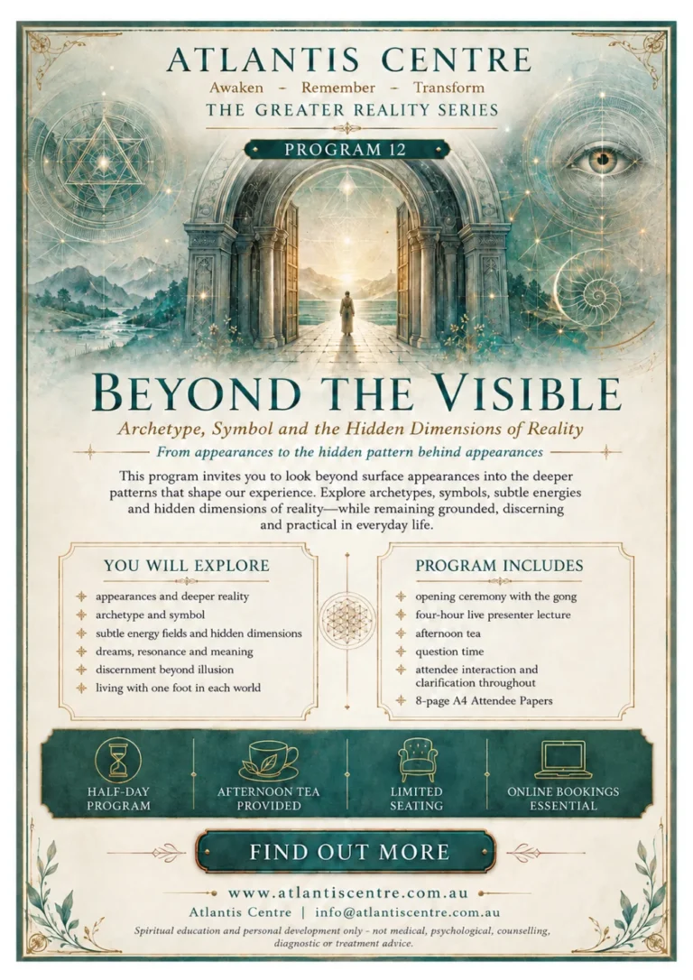 Program 12 advertisement: Beyond the Visible, Atlantis Centre